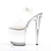 Pleaser - FLAMINGO808 Ankle strap sandal, Pole dance shoes - Pole dance shoes - Transparent/Silver coloured Product image